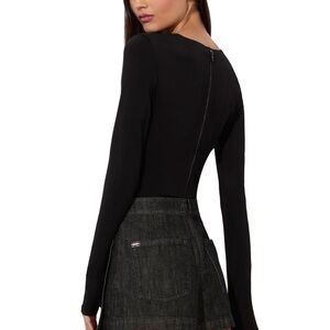 Alice+ Olivia Black Long sleeve bodysuit